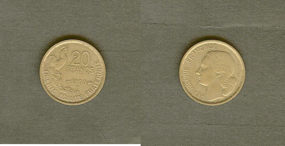 20 francs G. Guiraud, 4 faucilles 1950 Beaumont-Le-Roger SPL-